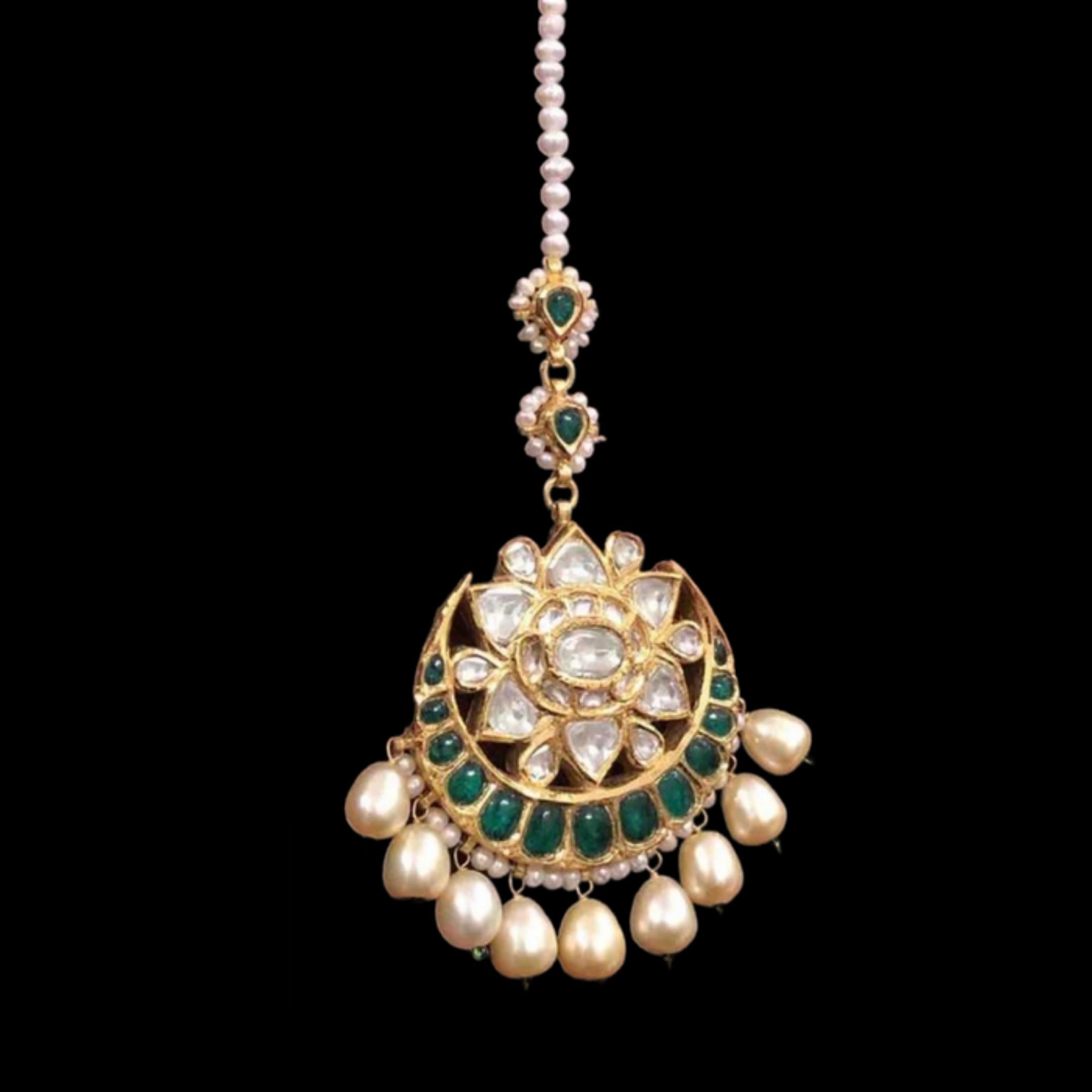 925 Silver Gajra Polki Maangtika - Amrrutam