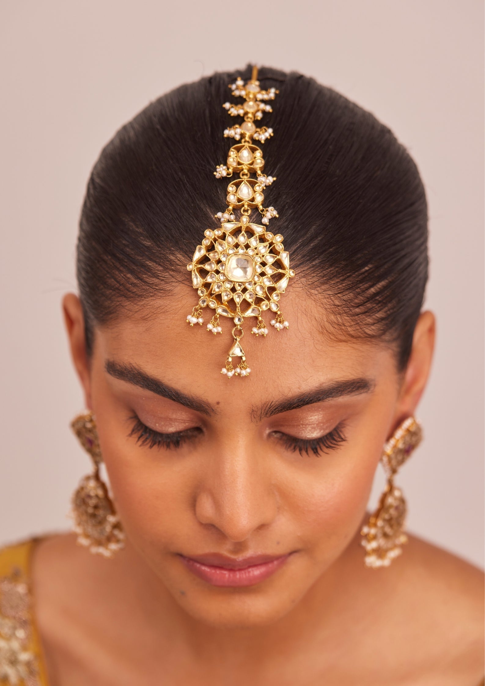 925 Silver Busharya Polki Maangtika - Amrrutam