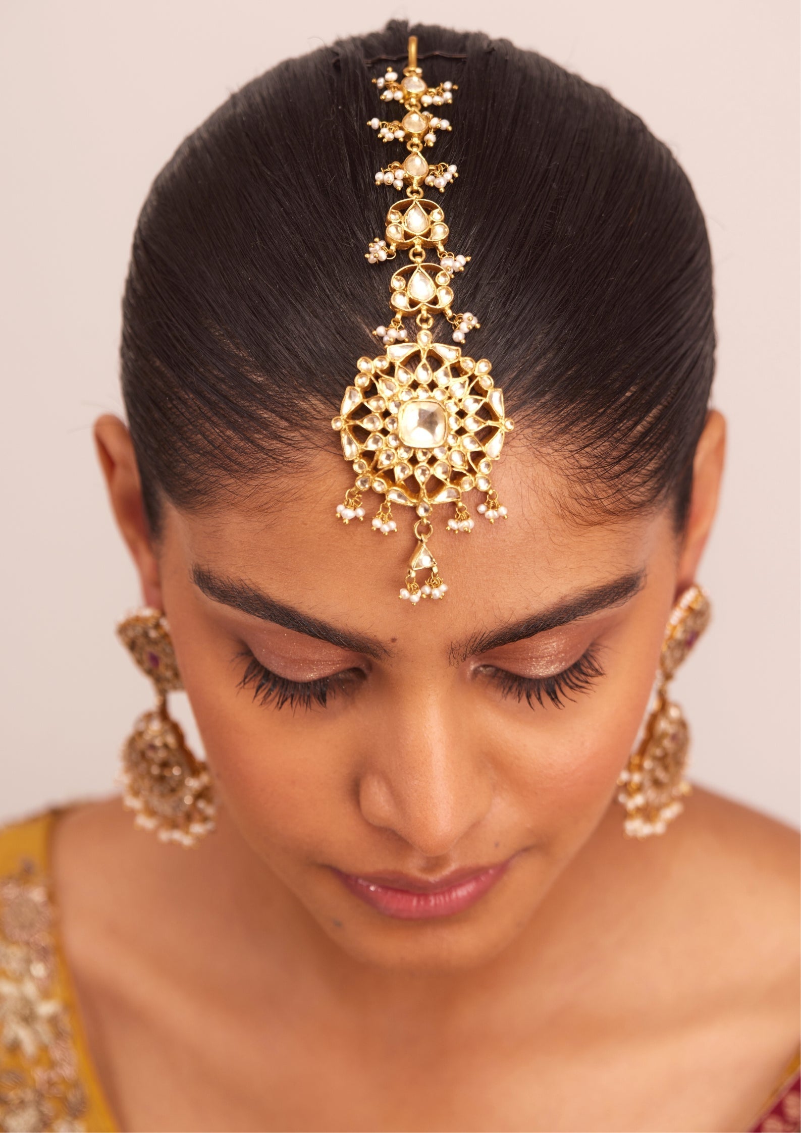 925 Silver Busharya Polki Maangtika - Amrrutam