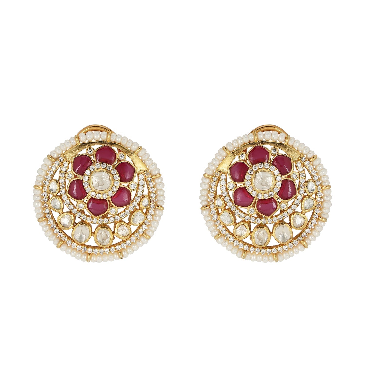 Moissanite Polki Ruby Tops - Amrrutam
