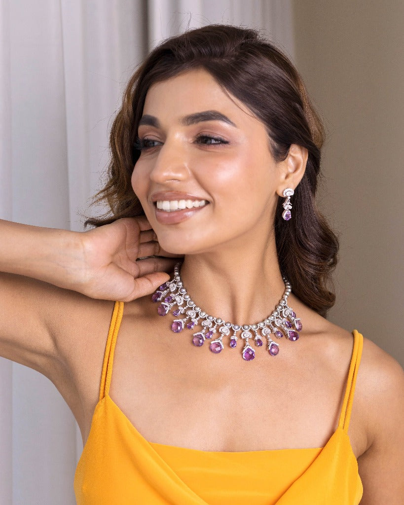 925 Silver Meira Amethyst Earrings - Amrrutam