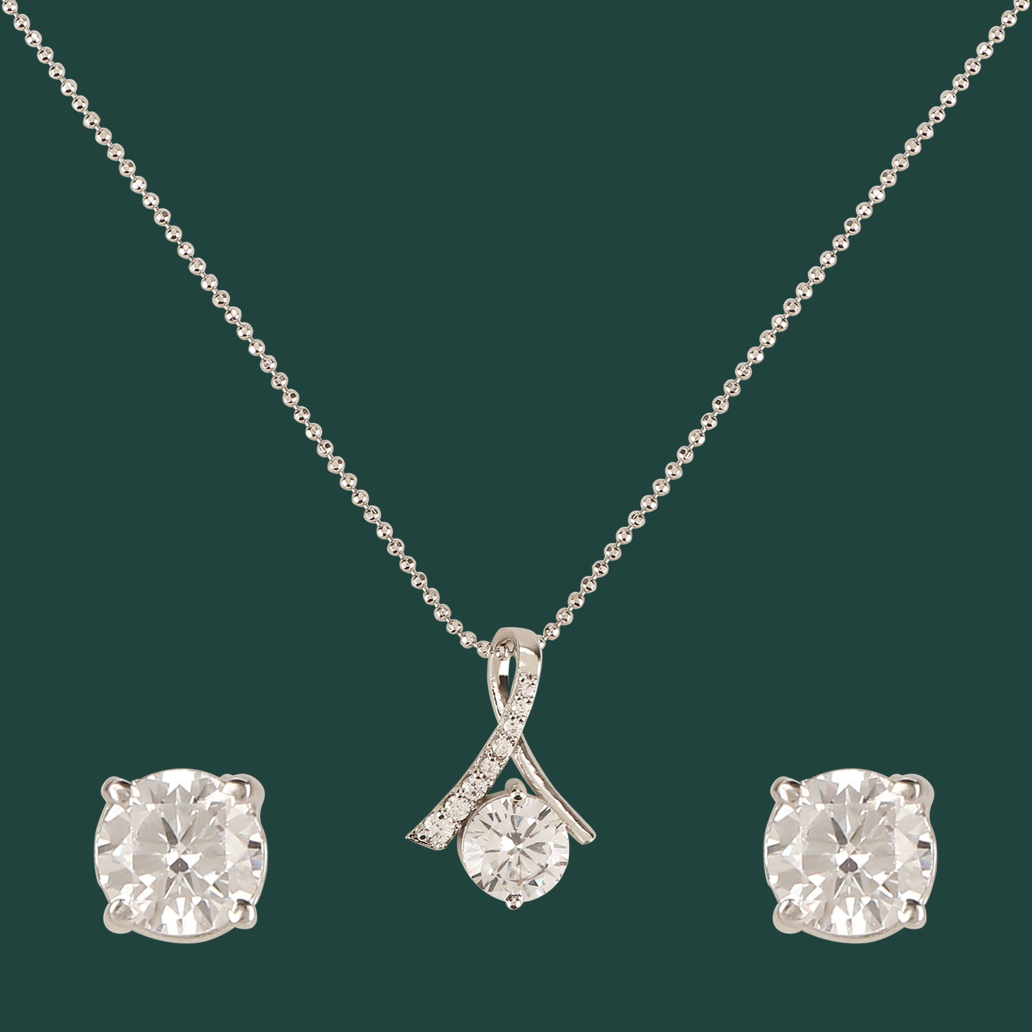 925 Silver Twisted Pendant set - Amrrutam