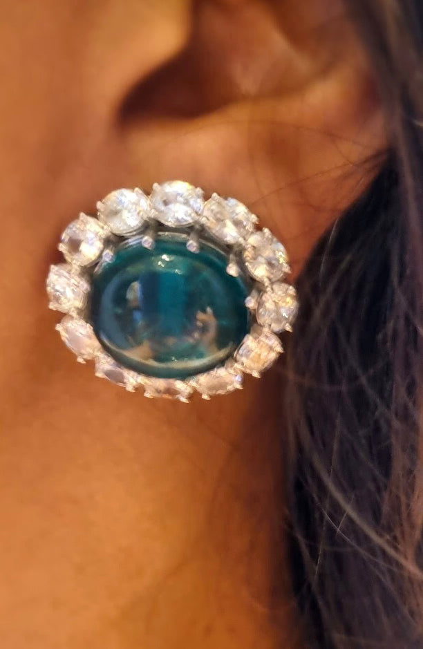 925 Silver Astra CZ Stud Earrings - Amrrutam