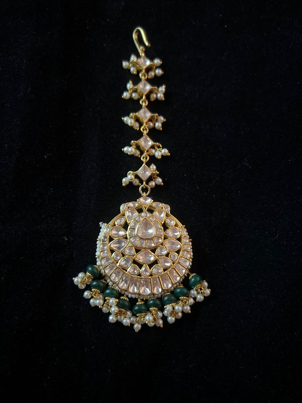 925 Silver Kora Polki Maangtika - Amrrutam