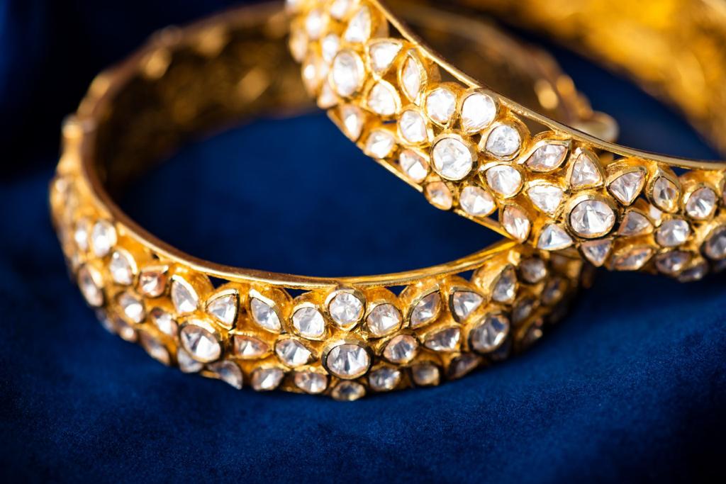 925 Silver Vermuriya Polki Bangle Set - Amrrutam