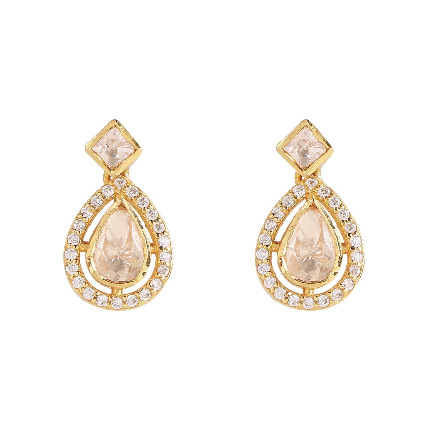 Moissanite Polki Necklace set - Amrrutam