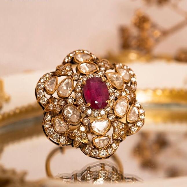 925 Silver Gaina Ruby Ring