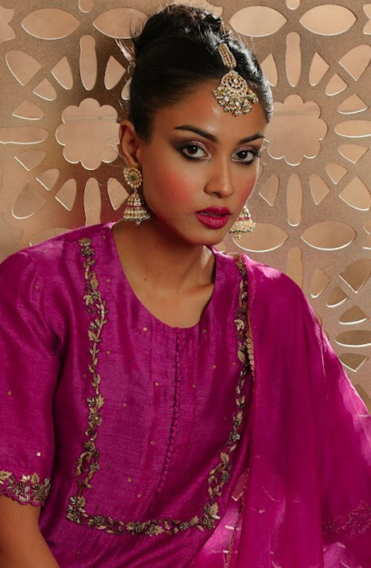 925 Silver Gazhal Polki Bridal Maangtika - Amrrutam