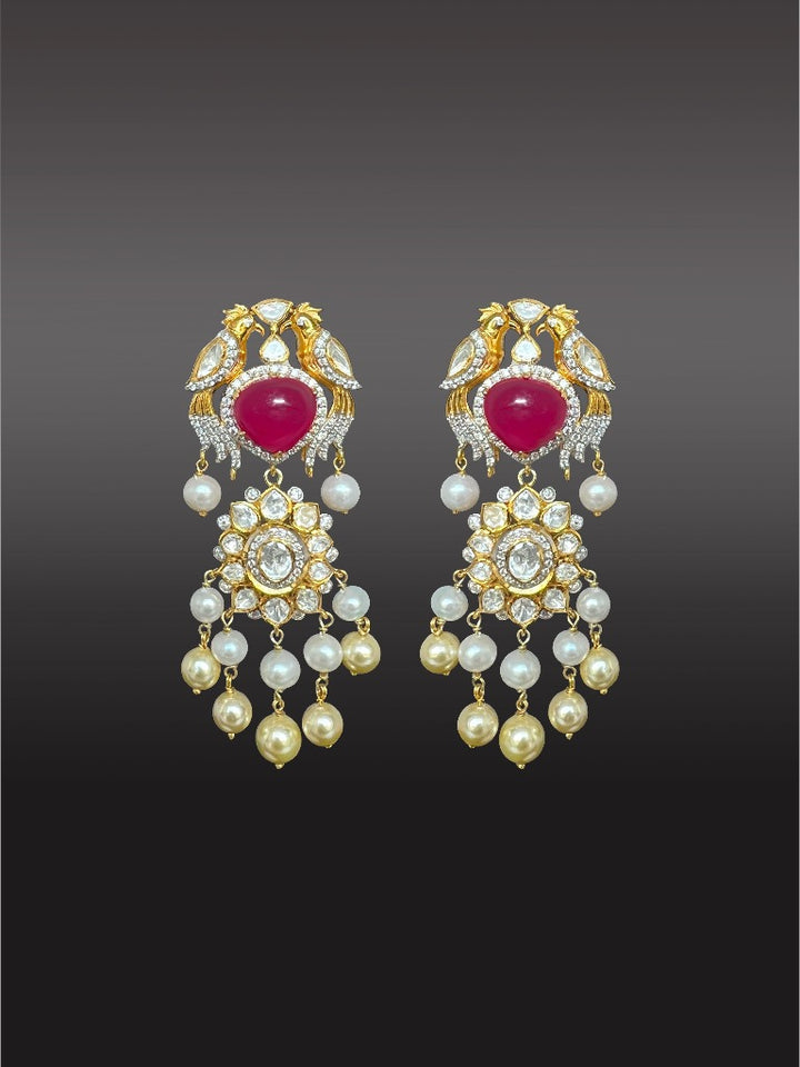 925 Silver Mayuka Navratana Necklace Set - Amrrutam