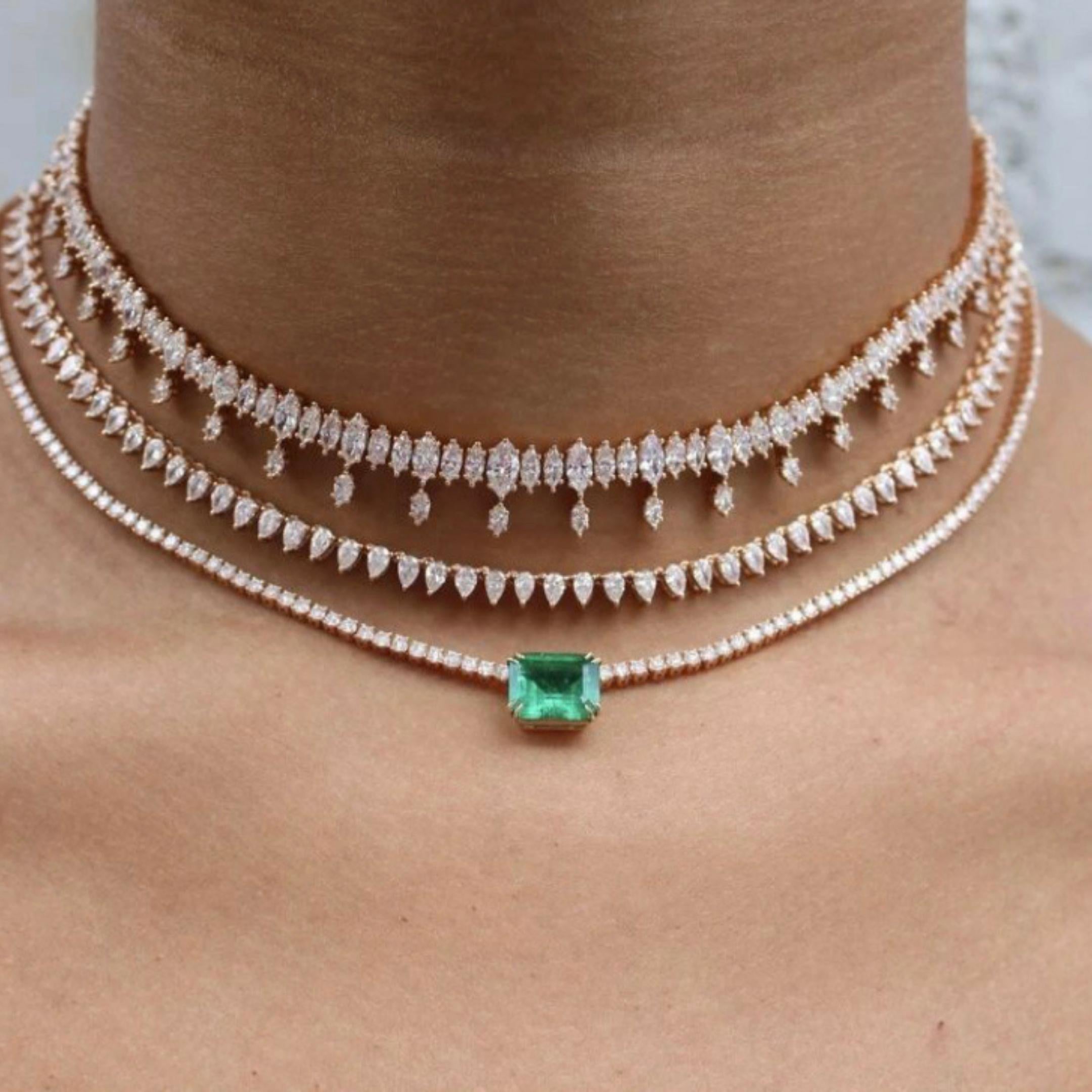 Emerald Choker in 92.5 Silver - Amrrutam