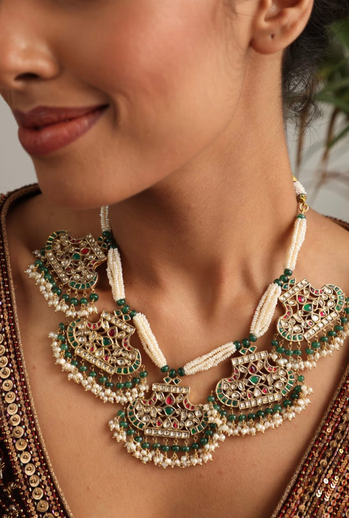 925 Silver Bavara Rajasi Necklace - Amrrutam