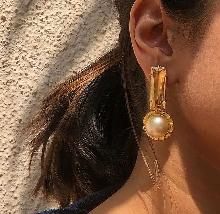 Ivory Maxi Studs With Pearls - Amrrutam