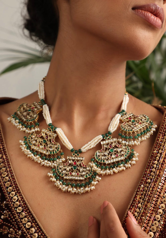 925 Silver Bavara Rajasi Necklace - Amrrutam