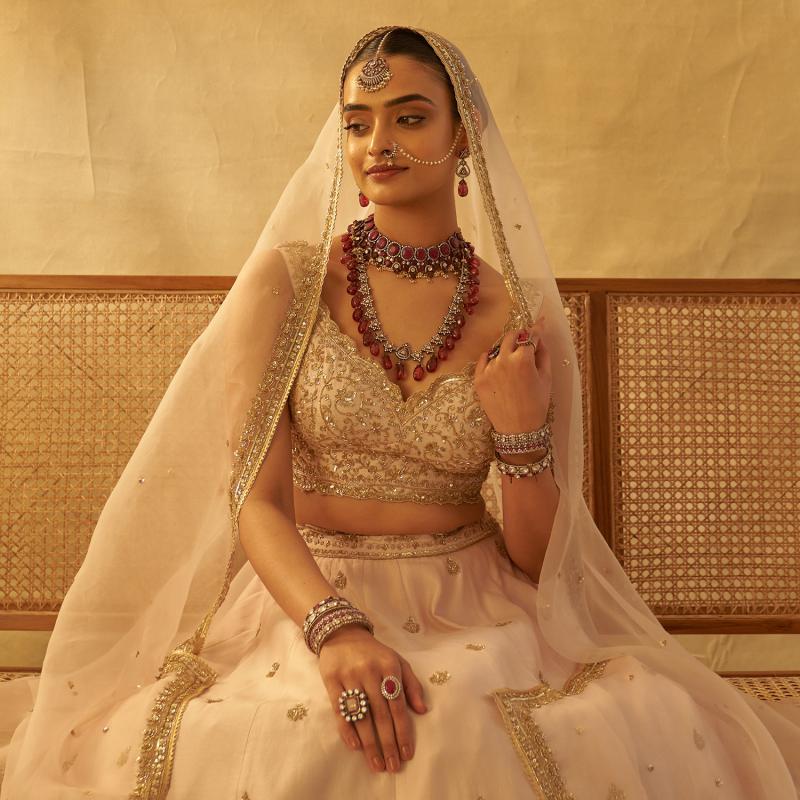 925 Silver Amoris Ruby Choker Necklace Set - Amrrutam