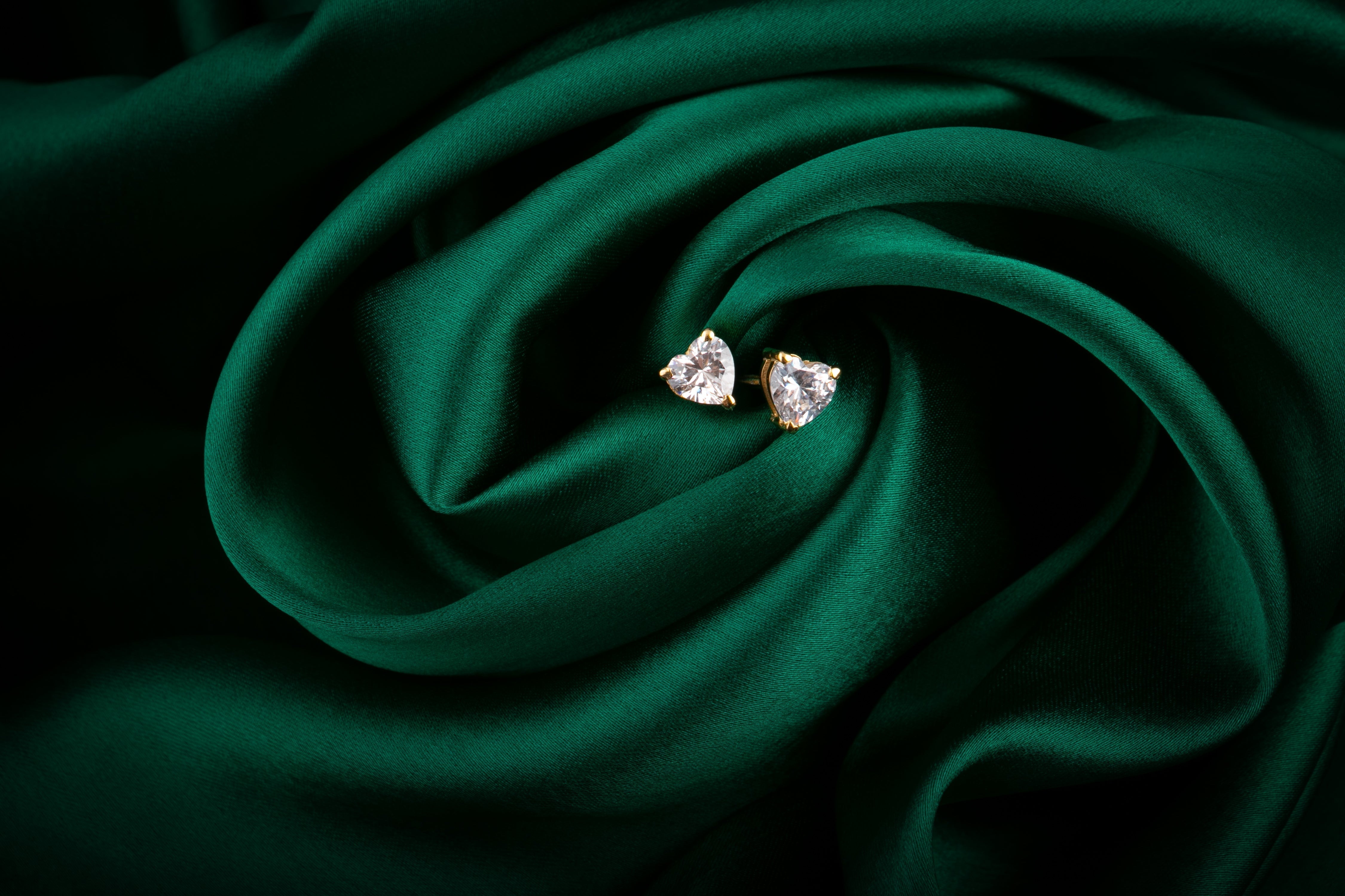 Sterling Silver Heart Stud Earrings - Amrrutam