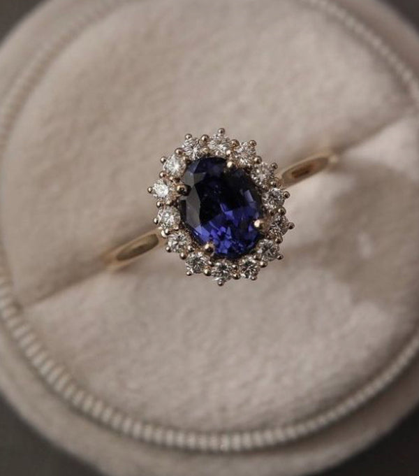 925 Silver Suzie Tanzanite Swarovski Ring - Amrrutam Jewellery