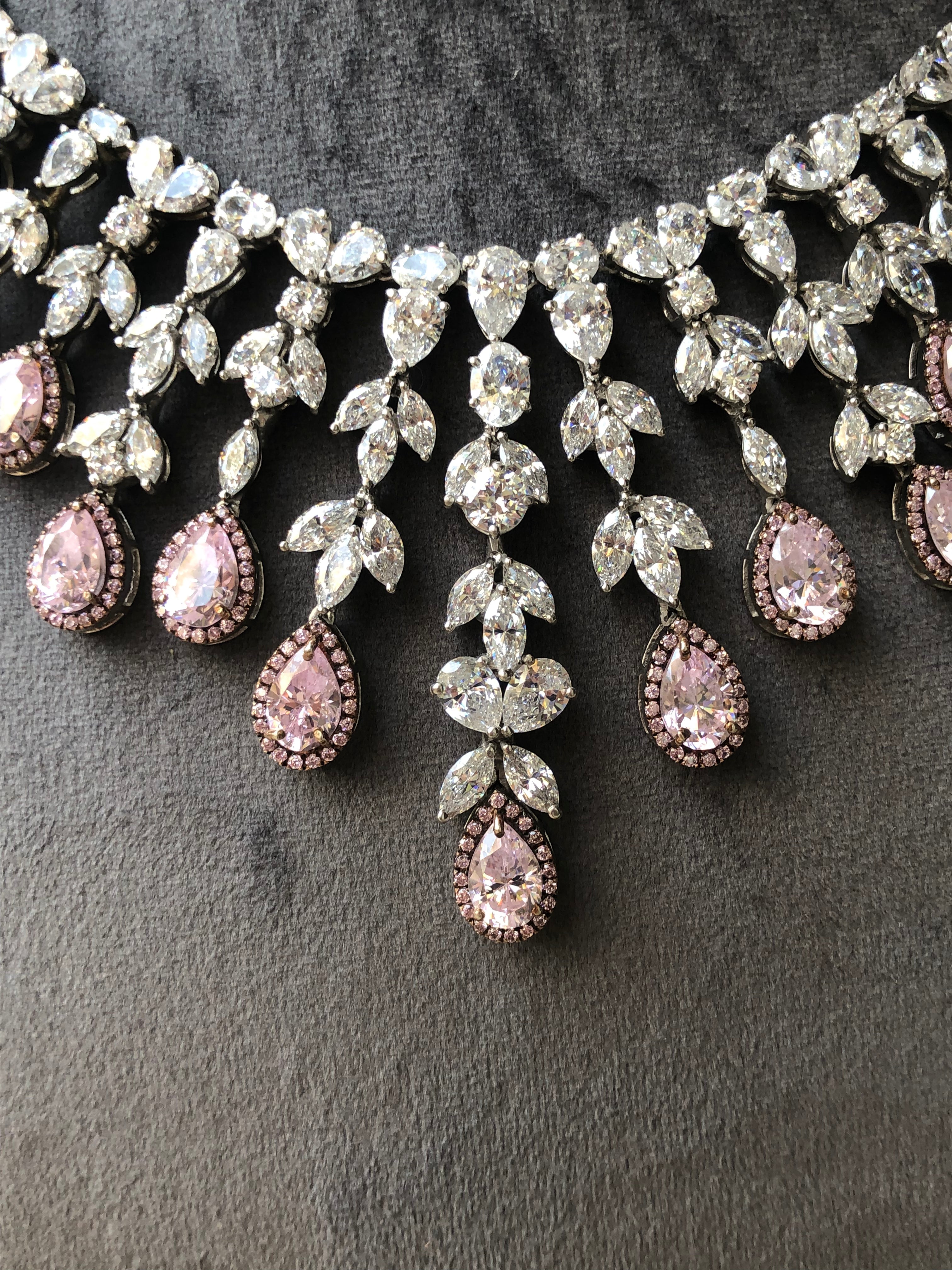 925 Silver Dionna CZ Choker Necklace - Amrrutam Jewellery