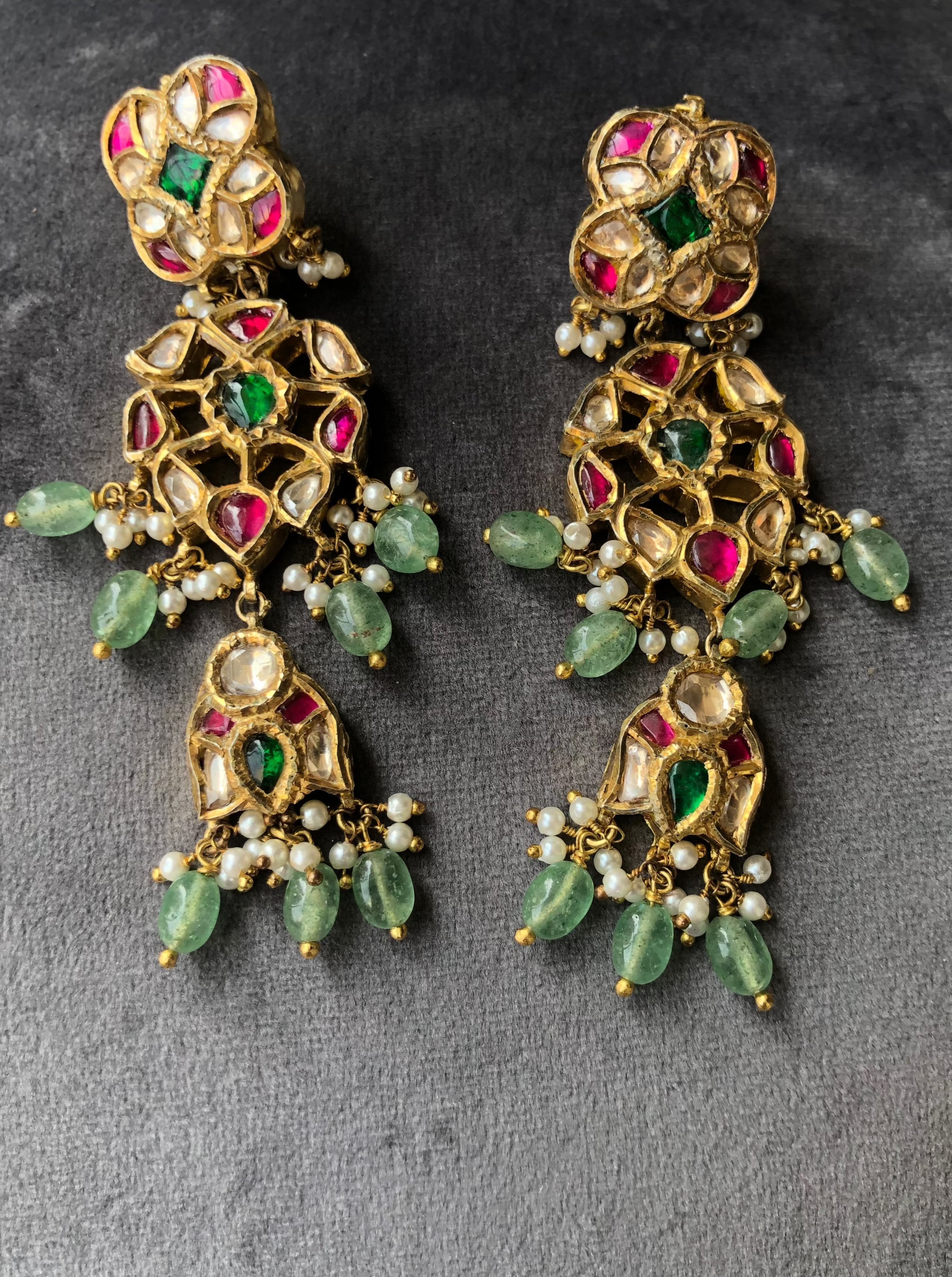 925 Silver Sarovar Choker Necklace Set - Amrrutam Jewellery
