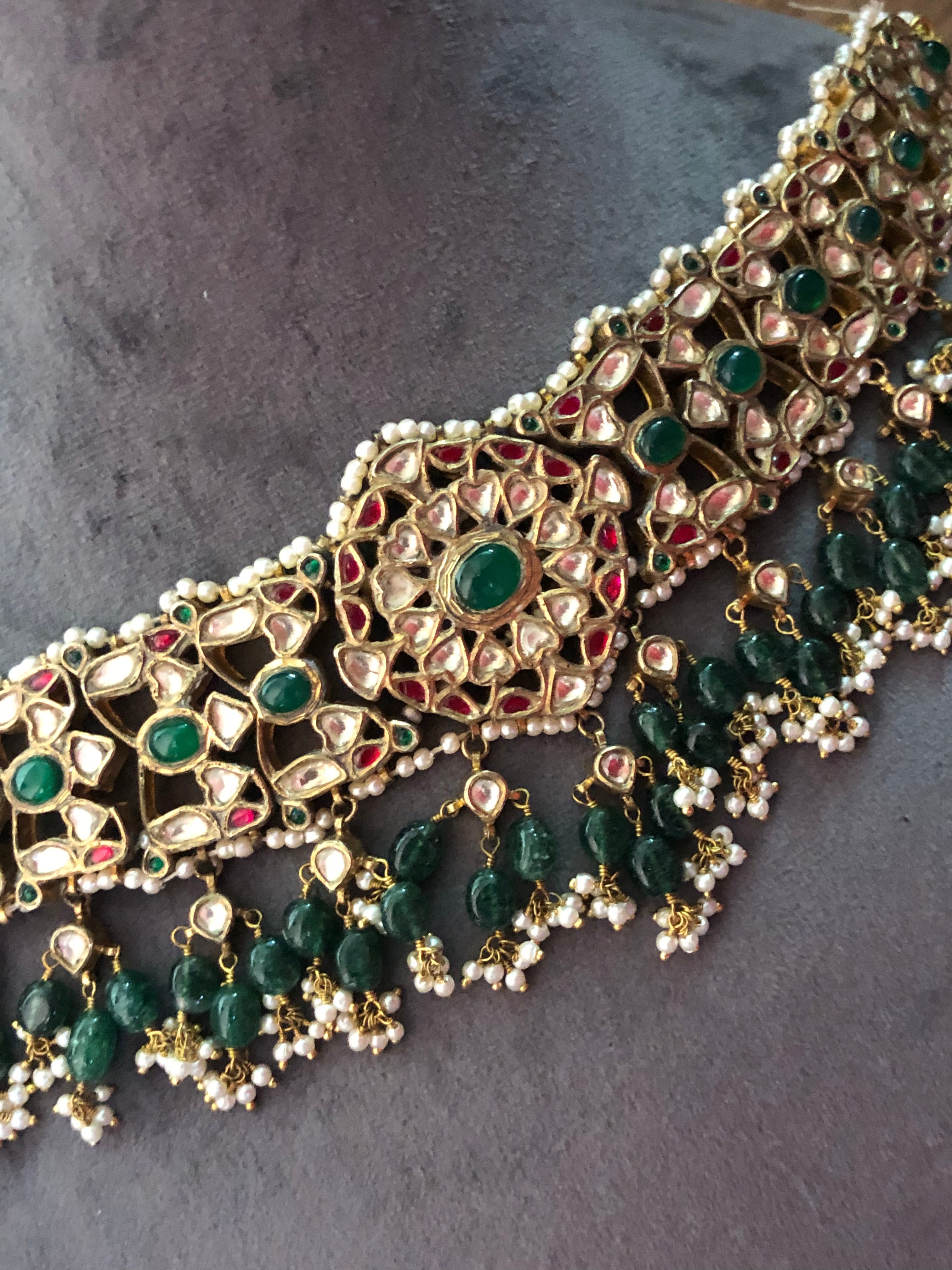 925 Silver Rachita Choker Necklace - Amrrutam Jewellery