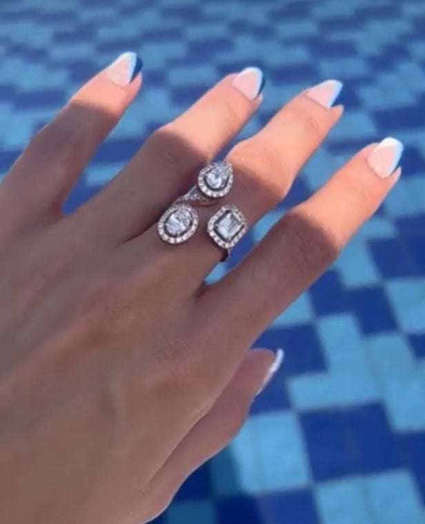 925 Silver Nicole CZ Ring - Amrrutam