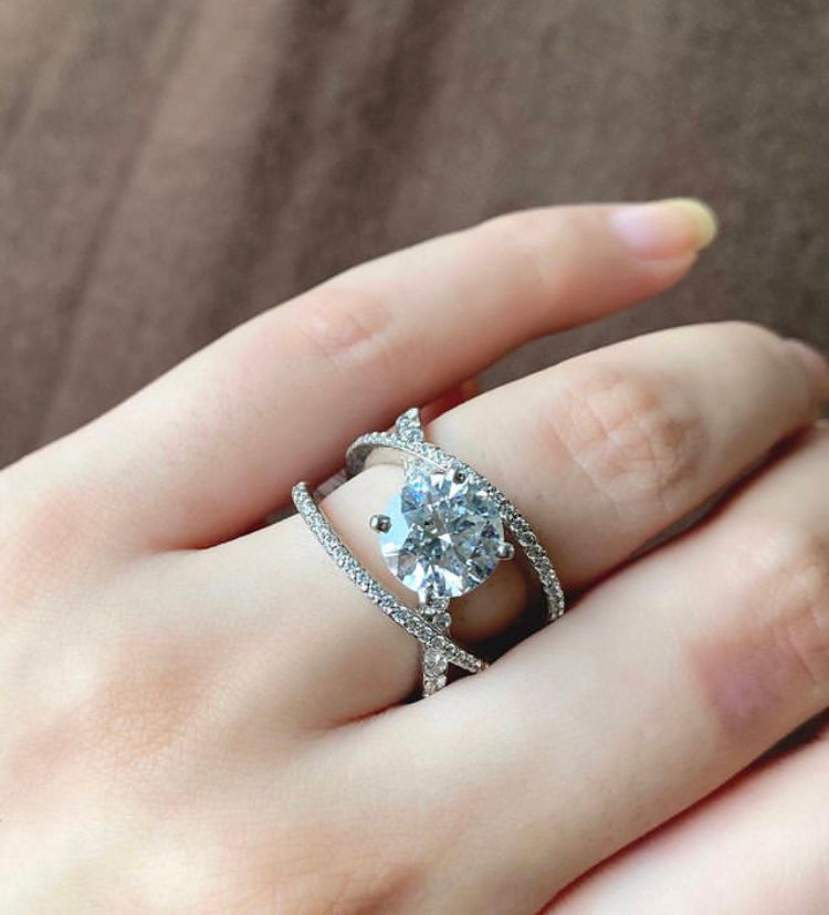 925 Silver Eternity Cocktail Ring - Amrrutam