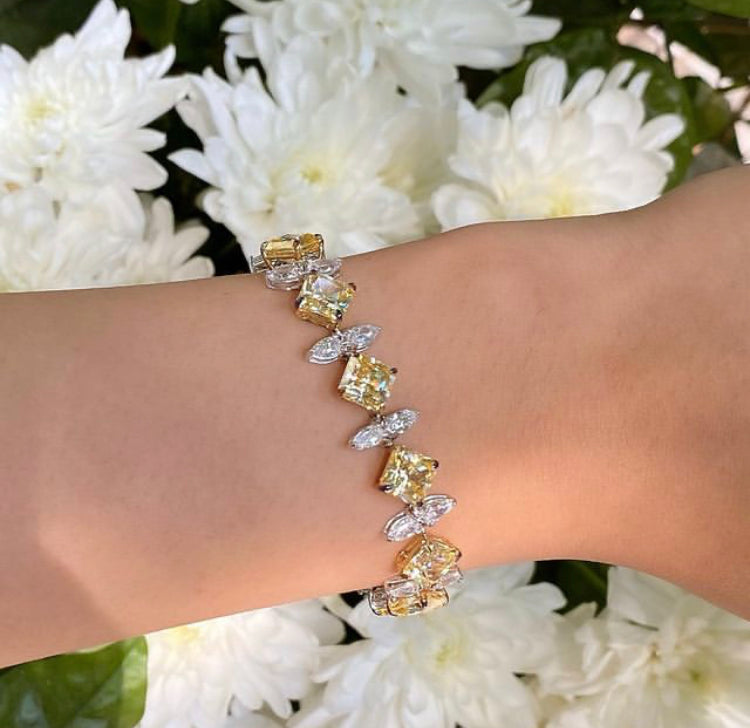 925 Silver Cocktail Swarovski Bracelet - Amrrutam