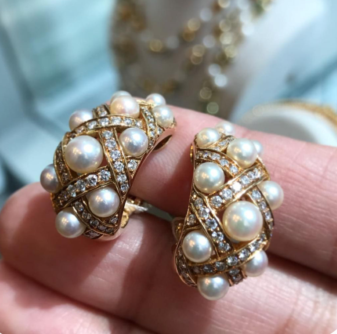 925 Silver Moha Pearl Bali Earring