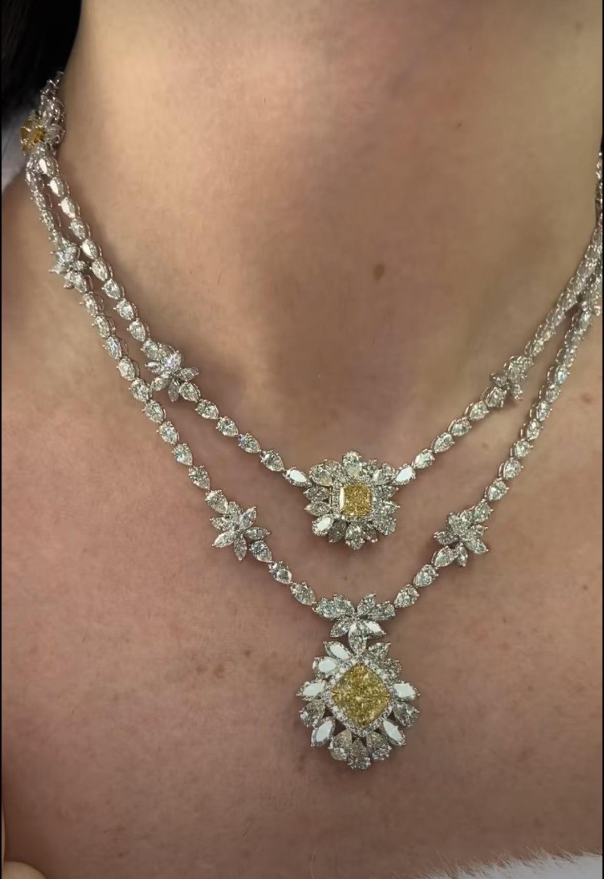 925 Silver Lebua Citrine Swarovski Necklace - Amrrutam Jewellery