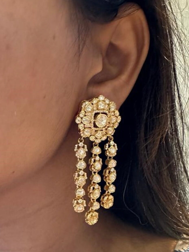 925 Silver Kashish Festive Polki Earring - Amrrutam