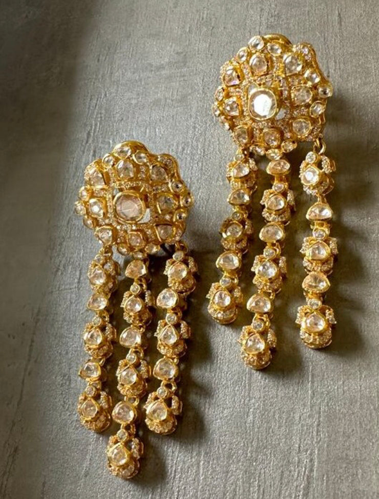 925 Silver Kashish Festive Polki Earring - Amrrutam