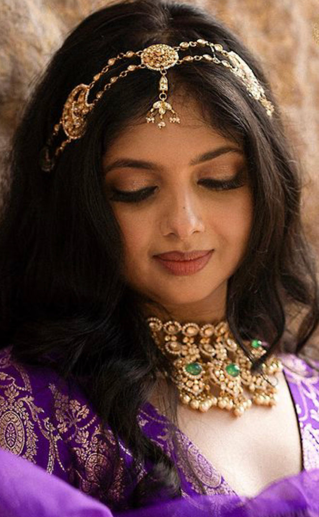 925 Silver Taqveer Polki Necklace Set - Amrrutam