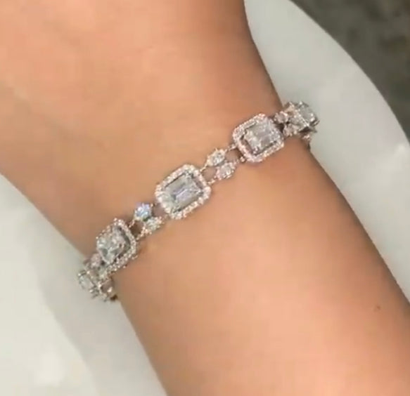925 Silver Diamas Swarovski Bracelet - Amrrutam