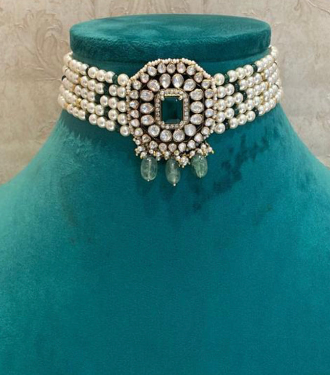 925 Silver Serai Choker Necklace - Amrrutam