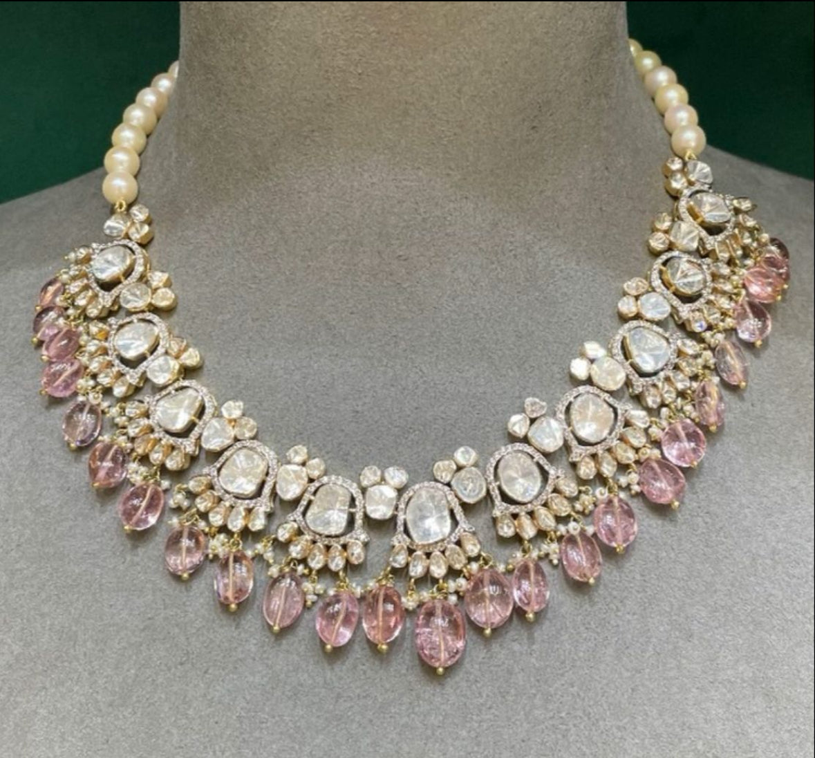 925 Silver Nyasa Bridal Polki Necklace