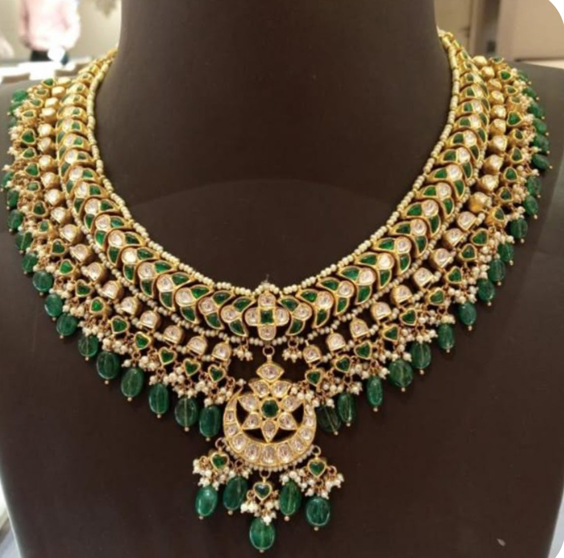 925 Silver Nitra Festive Polki Necklace