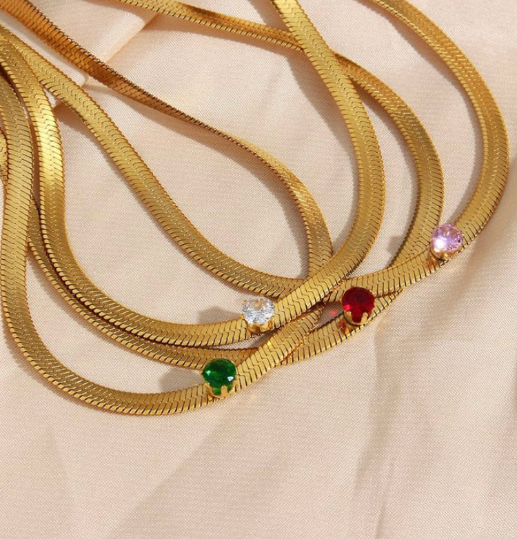 Snake Chain Choker Necklace in 92.5 Silver - Amrrutam