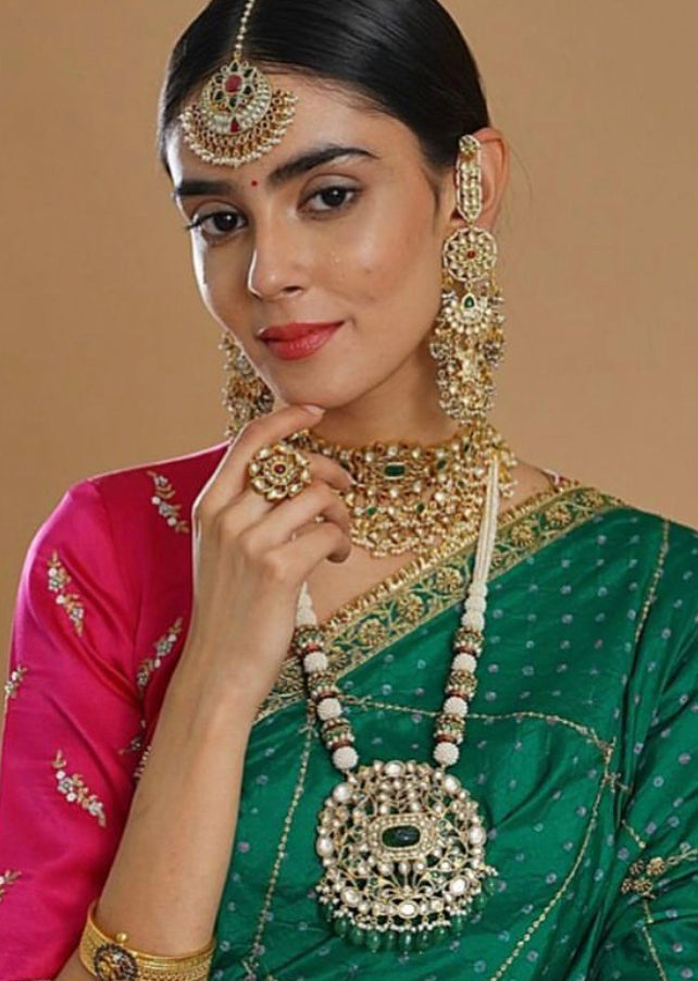 925 Silver Chahanya Surya Chandra Necklace - Amrrutam