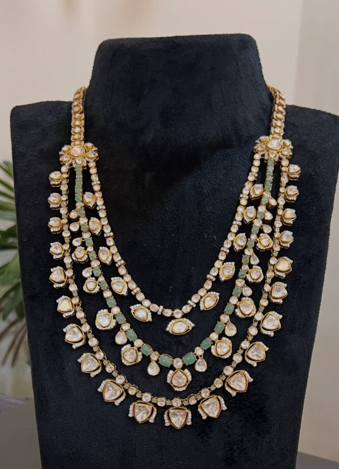 925 Silver Inayat Polki Layered Necklace