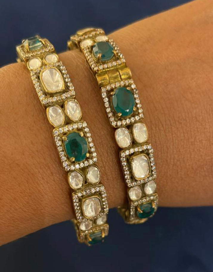 925 Silver Victorian Diksha Bangle Set - Amrrutam