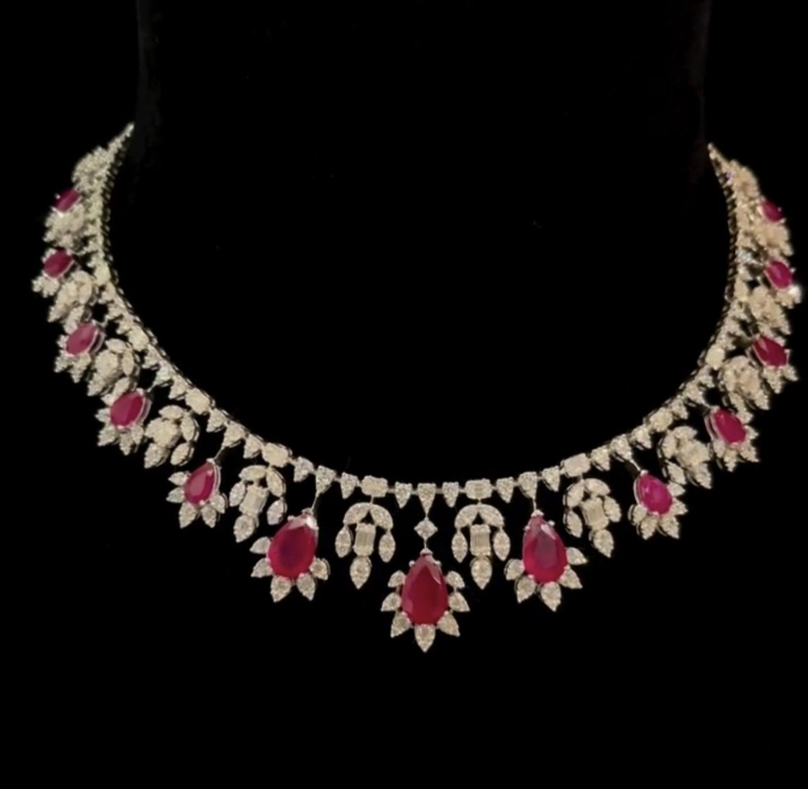 Ruby Swarovski Necklace Set