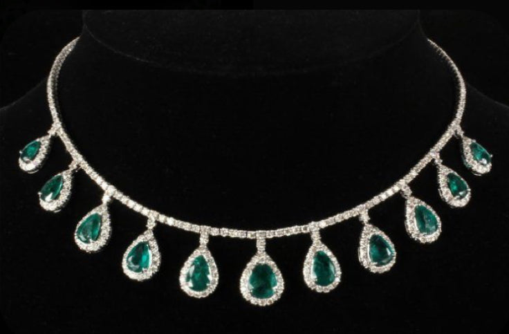 925 Silver Cabana Swarovski Necklace - Amrrutam