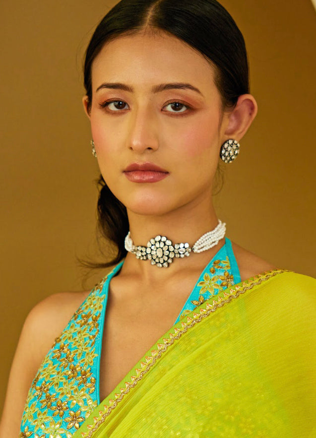 925 Silver Kia Dome Uncut Diamond Bold Stud Earrings - Amrrutam