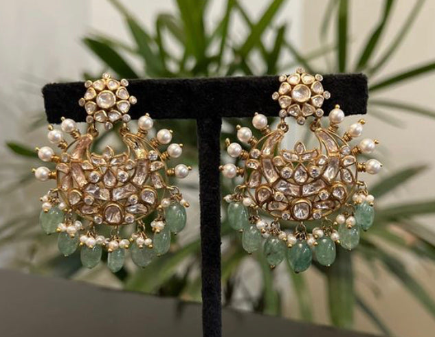 925 Silver Likatya Chandbali Earring - Amrrutam