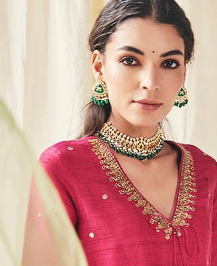 925 Silver Amaira Polki Choker - Amrrutam