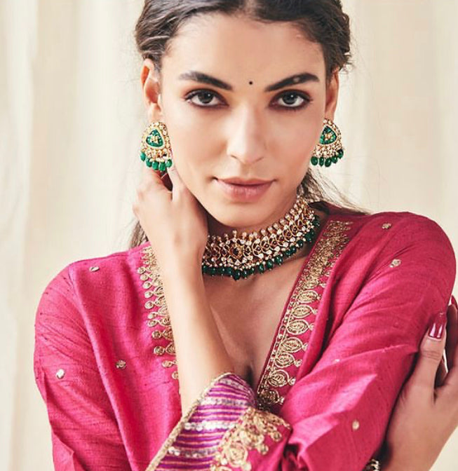 925 Silver Amaira Polki Choker - Amrrutam