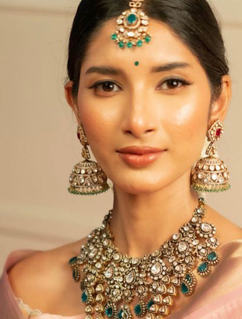 925 Silver Chandrapura Polki Jhumka Earring - Amrrutam