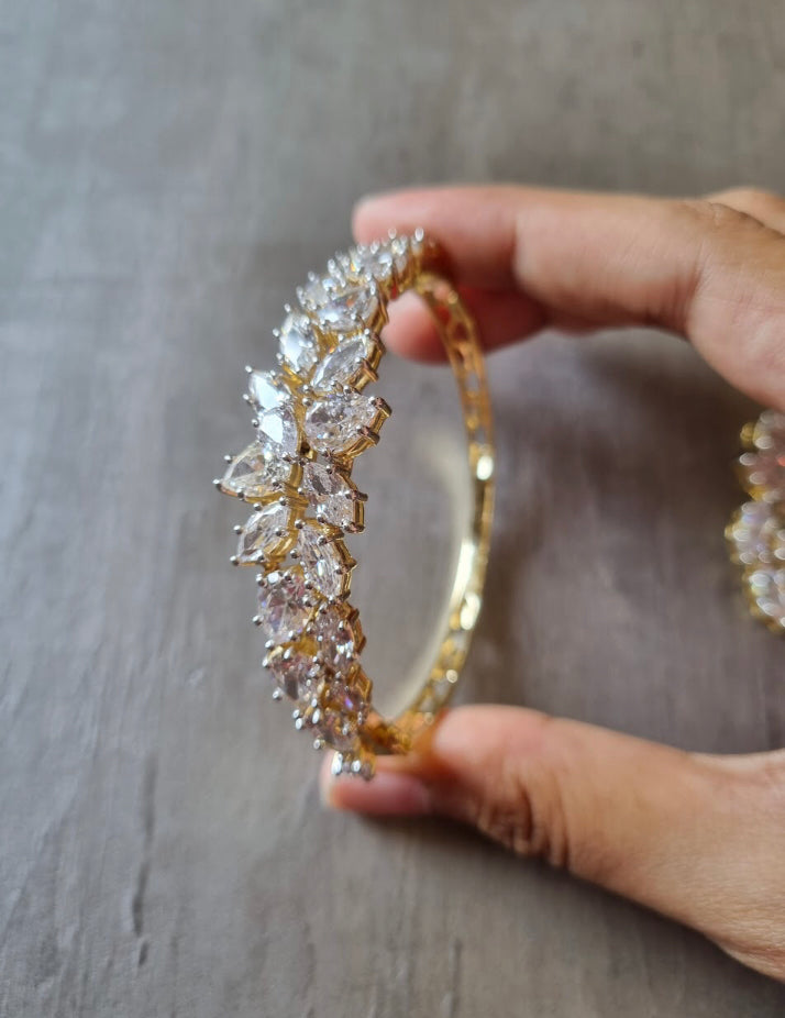 925 Silver Katie CZ Cocktail Bangle - Amrrutam