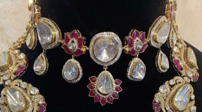 925 Silver Rushali Ruby Choker Necklace - Amrrutam Jewellery