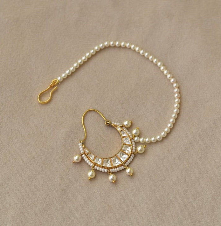 925 Silver Bandini Polki Nath - Amrrutam Jewellery