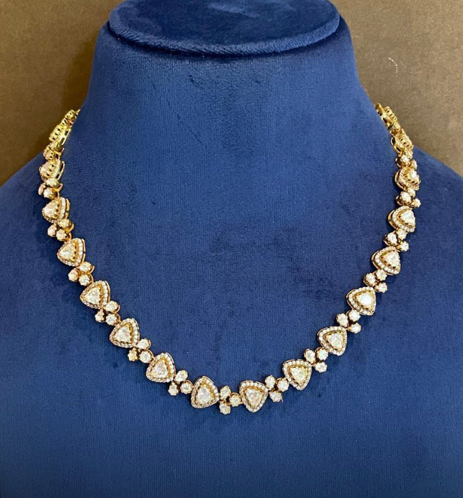 925 Silver Samiksh Victorian Polki Single Line Necklace